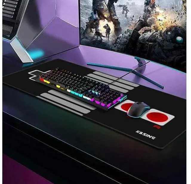 Alt view image 5 of 5 - Gaming Mouse Pad - Extended Keyboard Mouse Pad Mat, Large PC Laptop Game Mouse Mat Huge Desk Pad with Stitched Edges, Anti-Slip Rubber Base Mousepad, 35.5"x15.4"x0.1" (MPX-02)