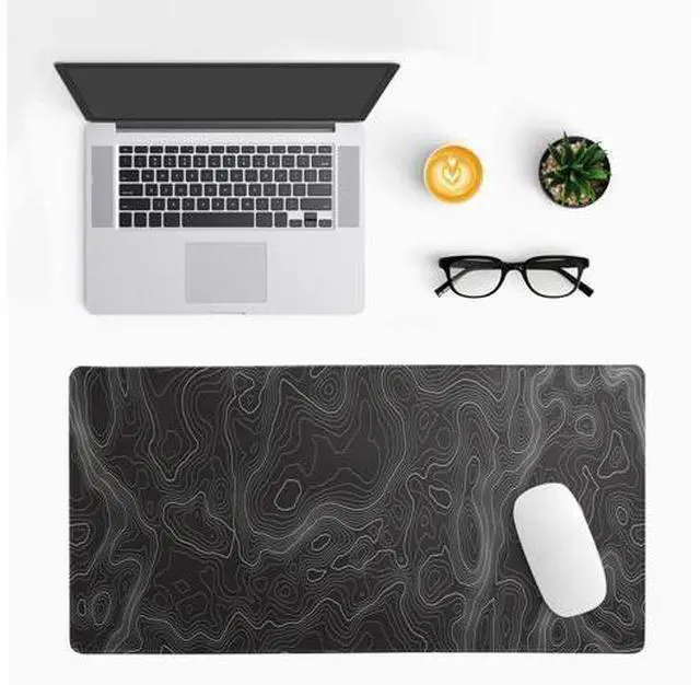 Alt view image 2 of 7 - Topographic Contour Extended Big Mouse Pad Large,Gaming Mouse Pad Desk Pad,27.6x11.8 Inch Long Computer Keyboard Mouse Mat Mousepad with 3mm Non-Slip Base and Stitched Edge for Gaming and Office