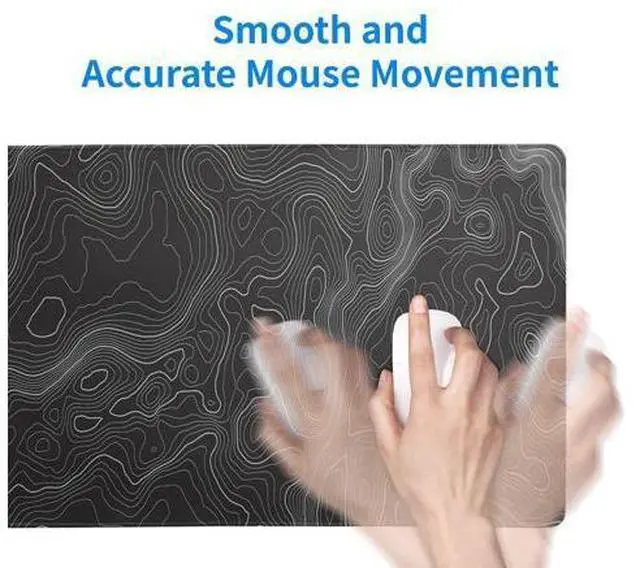 Alt view image 7 of 7 - Topographic Contour Extended Big Mouse Pad Large,Gaming Mouse Pad Desk Pad,27.6x11.8 Inch Long Computer Keyboard Mouse Mat Mousepad with 3mm Non-Slip Base and Stitched Edge for Gaming and Office
