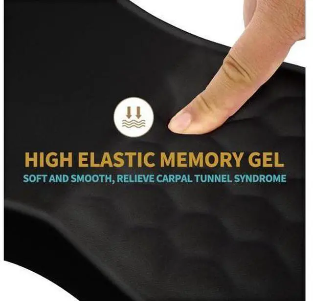Alt view image 3 of 7 - Ergonomic Mouse Pad Wrist Support with Massage Design, Wrist Rest Pain Relief Mousepad with Memory Foam&Non-Slip PU Base, Mouse Pads for Wireless Mouse & Desk (12x8 inch,Black)