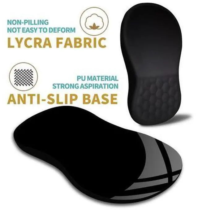 Alt view image 6 of 7 - Ergonomic Mouse Pad Wrist Support with Massage Design, Wrist Rest Pain Relief Mousepad with Memory Foam&Non-Slip PU Base, Mouse Pads for Wireless Mouse & Desk (12x8 inch,Black)