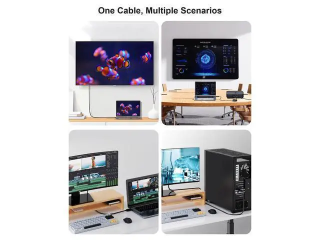 Alt view image 6 of 7 - 2 Pack DisplayPort to VGA Adapter 6ft 6 Feet DP to VGA Cable Connects DP from Desktop Laptop to Monitor or Projector with VGA Port Display Port to Vga Male to Male