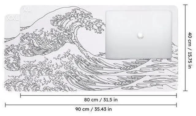 Alt view image 2 of 7 - White Mouse Pad, Extended Gaming Mouse Pad (35.4x15.7 in), Large Stable Rubber Base Mousepad with Stitched Edges, Keyboard Mouse Mat Desk Pad for Work, Game, Office, Home