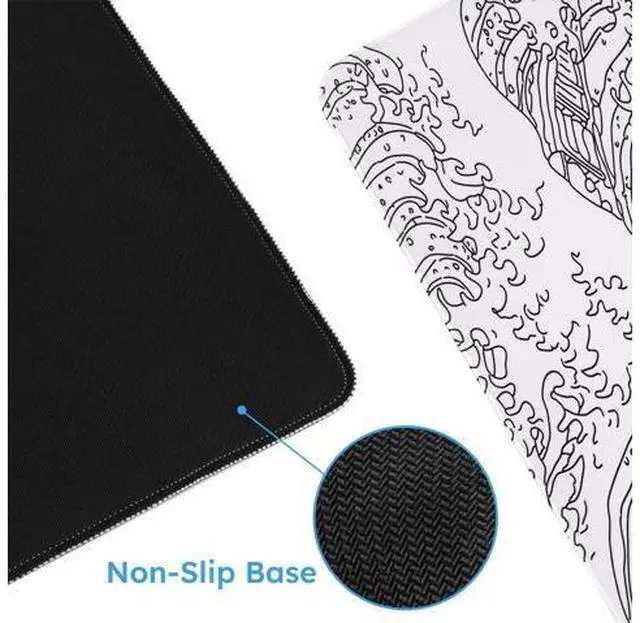 Alt view image 3 of 7 - White Mouse Pad, Extended Gaming Mouse Pad (35.4x15.7 in), Large Stable Rubber Base Mousepad with Stitched Edges, Keyboard Mouse Mat Desk Pad for Work, Game, Office, Home