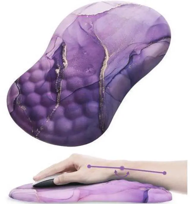Main image of Mouse Pad Wrist Support, Laokiiy Ergonomic Mouse Pad with Wrist Rest, Comfortable Computer Mouse Pad for Laptop, Pain Relief Mousepad with Non-Slip PU Base Purple