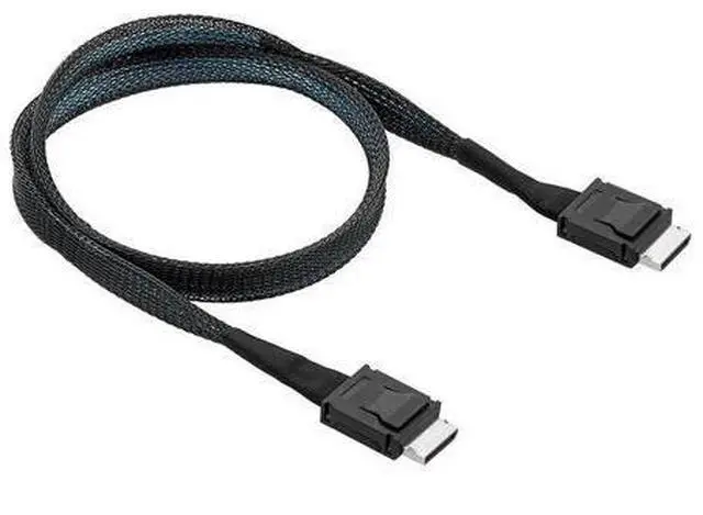 Alt view image 6 of 6 - Mini SAS Oculink SFF-8611 X4 to SFF-8611 X4 Cable 50cm High Speed PCI-E4.0 24Gbps SFF8611 to SFF8611 Male to Male NVME SSD Cable