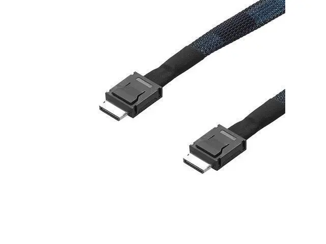 Alt view image 5 of 6 - Mini SAS Oculink SFF-8611 X4 to SFF-8611 X4 Cable 50cm High Speed PCI-E4.0 24Gbps SFF8611 to SFF8611 Male to Male NVME SSD Cable