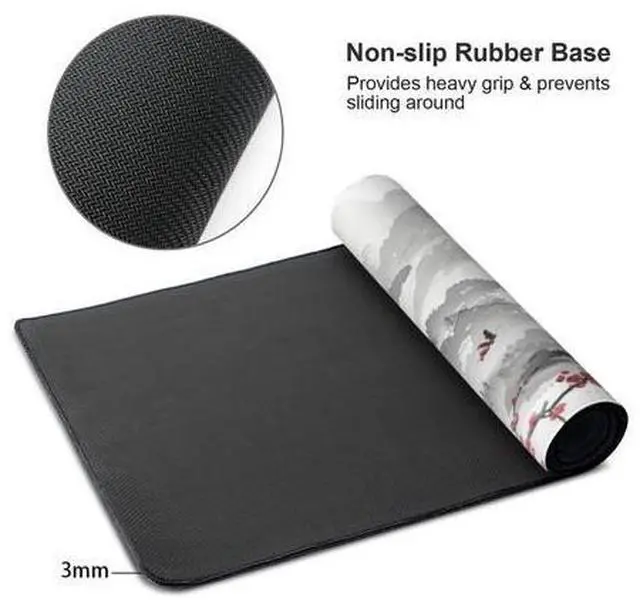 Alt view image 3 of 7 - 35.4 x 15.7 in, Waterproof XXL Large Mouse Pad for Desk, Extended Keyboard Mouse Mat for Computer Office, Big Laptop Mouse pad, Gaming Pc-Japanese Watercolor Cherry Blossom