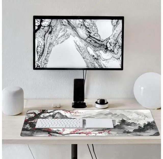 Alt view image 7 of 7 - 35.4 x 15.7 in, Waterproof XXL Large Mouse Pad for Desk, Extended Keyboard Mouse Mat for Computer Office, Big Laptop Mouse pad, Gaming Pc-Japanese Watercolor Cherry Blossom