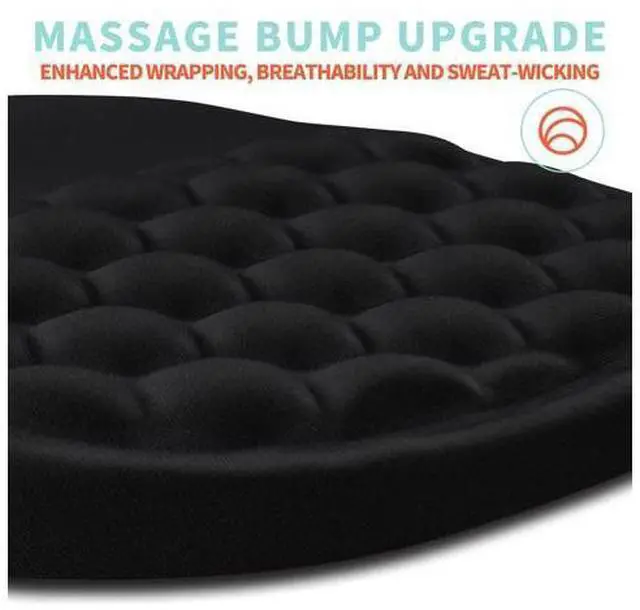 Alt view image 3 of 6 - Ergonomic Mouse Pad Wrist Support with Memory Foam Massage Bulge, Carpal Tunnel Pain Relief Mousepad Wrist Rest for Mouse(12x8 inch, Black)
