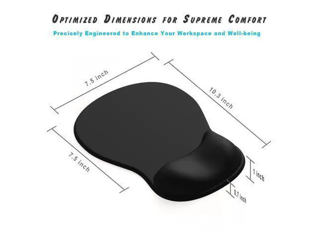 Alt view image 7 of 7 - Gel Wrist Rest Mouse Pad-Ergonomic Office Mousepad with Wrist Support-Non-Slip, Design Desk Accessories Mat for Home&Game Decor (09Black Set)