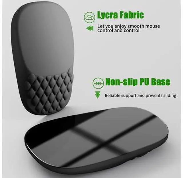 Alt view image 4 of 6 - Ergonomic Mouse Pad with Wrist Support, Wrist Rest Pain Relief Mousepad Memory Foam & Non-Slip PU Base for - Gaming, Office and Home (Black)