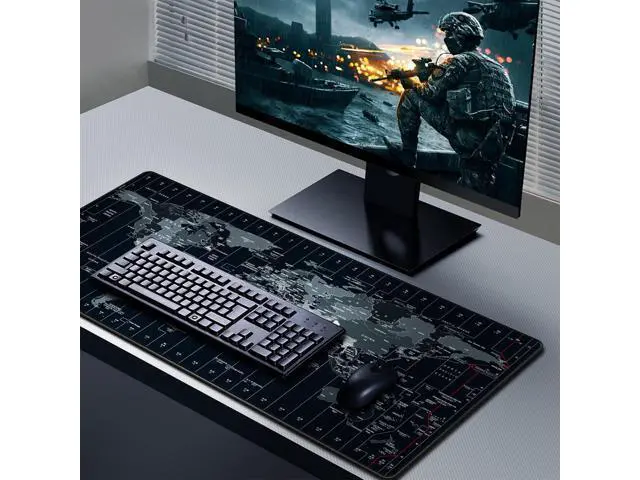 Alt view image 5 of 7 - Large Gaming Mouse Pad Extended Desk Mat XXL Mousepad with Non-Slip Keyboard Pad for Office Laptop, Computer and PC - 35.4 x 15.7 inches World Map