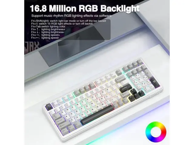 Alt view image 2 of 7 - wusu F99 Wireless Mechanical Keyboard,Tri-Mode BT5.0/2.4GHz/USB-C Hot Swappable Custom Keyboard,Pre-lubed Linear Switches,RGB Backlit Computer Gaming Keyboards for PC/Tablet/PS/Xbox