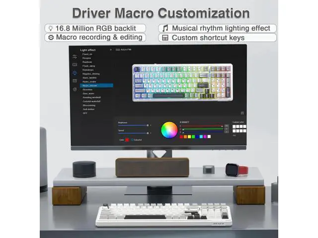 Alt view image 7 of 7 - wusu F99 Wireless Mechanical Keyboard,Tri-Mode BT5.0/2.4GHz/USB-C Hot Swappable Custom Keyboard,Pre-lubed Linear Switches,RGB Backlit Computer Gaming Keyboards for PC/Tablet/PS/Xbox