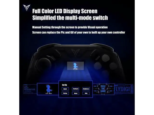 Alt view image 2 of 7 - Apex 3 Elite Gaming Controller, Innovative Force Feedback Trigger, Full-Color LED Display Screen, Hybrid 8 Direction D-Pad, Multi-Platform Controller for PC, Android, IOS, TV Box Ect. Gray