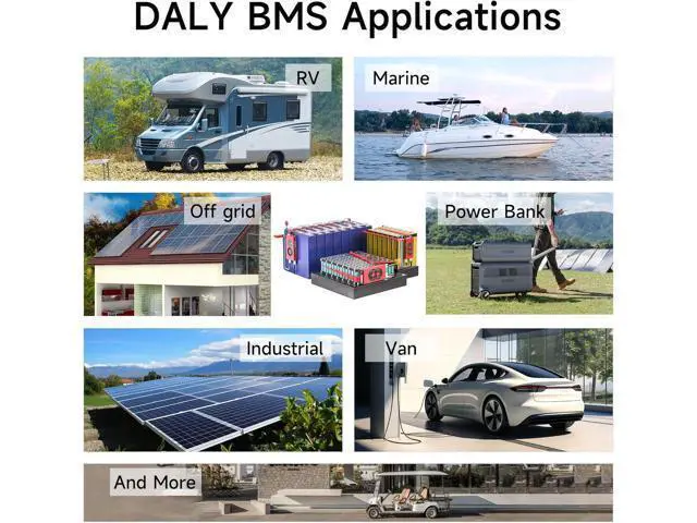 Alt view image 7 of 7 - DALY BMS 12V 4S 100A LiFePO4 - Placa inteligente de protección de batería Bluetooth para batería de litio de 12 voltios para motor de arrastre de caravana, estación de energía portátil