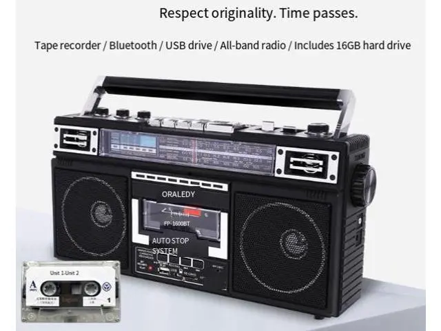 Alt view image 2 of 5 - Receorder radio portable four-band student tape Bluetooth USB SD
