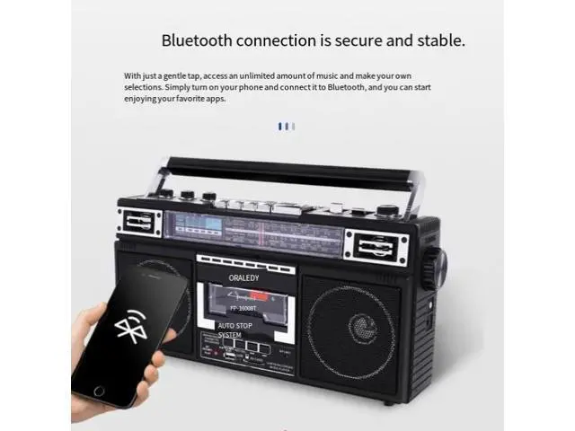 Alt view image 4 of 5 - Receorder radio portable four-band student tape Bluetooth USB SD