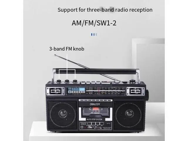 Alt view image 5 of 5 - Receorder radio portable four-band student tape Bluetooth USB SD