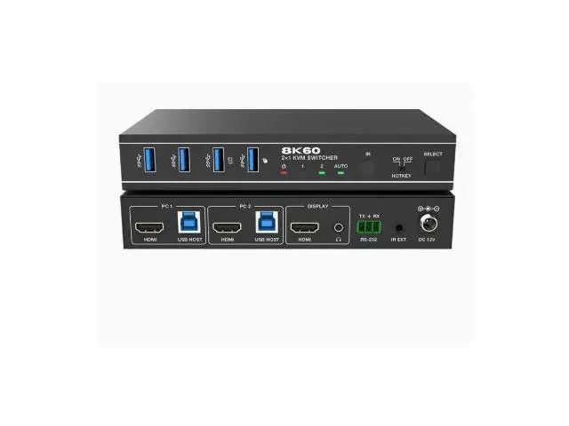 Alt view image 2 of 3 - Professional audio and video converter, distributor, network extensioner, digital operating room expert, 8K60 2x1KVM seamless switching switcher, professional grade