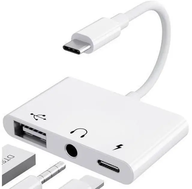 Main image of USB C to USB Adapter 3 in 1 USB C to 3.5mm Audio Adapter for iPad USB Adapter