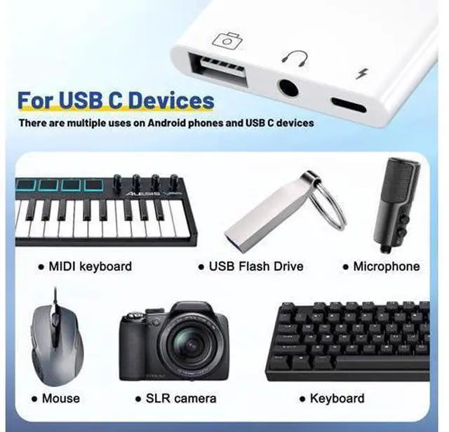 Alt view image 5 of 7 - USB C to USB Adapter 3 in 1 USB C to 3.5mm Audio Adapter for iPad USB Adapter