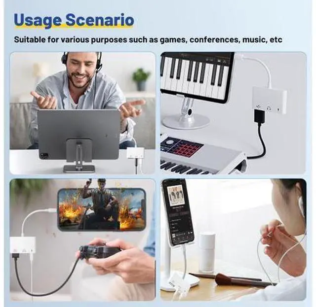 Alt view image 7 of 7 - USB C to USB Adapter 3 in 1 USB C to 3.5mm Audio Adapter for iPad USB Adapter
