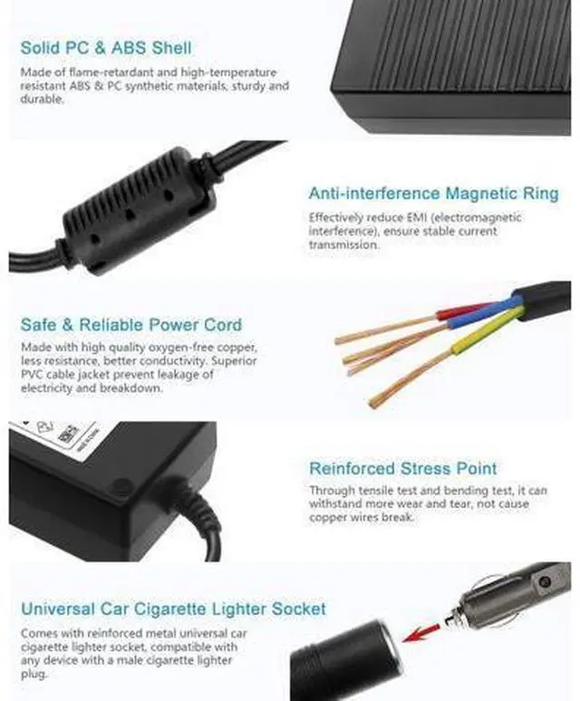 Alt view image 5 of 7 - AC to DC Converter 110V to 12V 10A 120W Power Supply Car Cigarette Lighter Adapter to Wall Plug AC to DC Adapter for Car Vacuum Cleaner Inflator Refrigerator Cooler and Other Car Devices