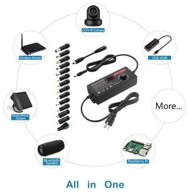 Alt view image 6 of 7 - Universal Power Supply DC 24V 12V 5V 6V 9V 14V 19V Adjustable AC/DC Adapter 100V~240V AC to DC Variable Power Converter Multi-Voltage 3.5V ~ 24V 6A 144W Power Adapter 14 Tips LCD Display