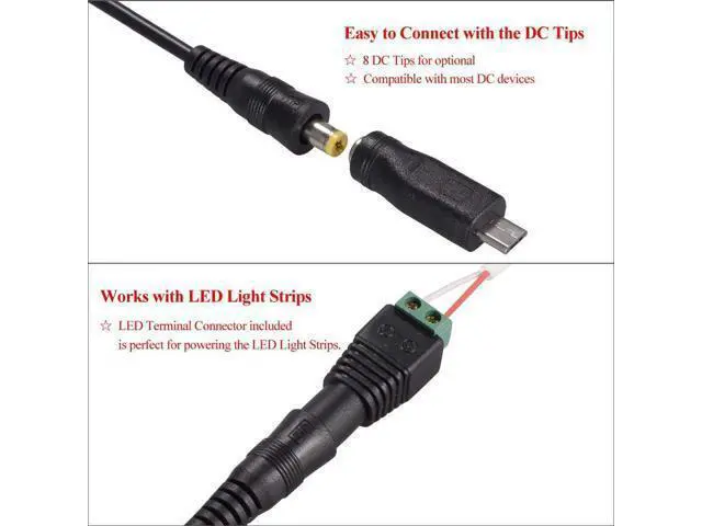 Alt view image 7 of 7 - 12V Power Supply Universal AC DC Adapter Charger with Adjustable Output 5V 9V 3V 6V 4.5V 7.5V 12 Volt 1A 1.5A 2A for LED Strip Light CCTV Camera BT Speaker GPS Webcam Router, 5 FT Cord, 30W