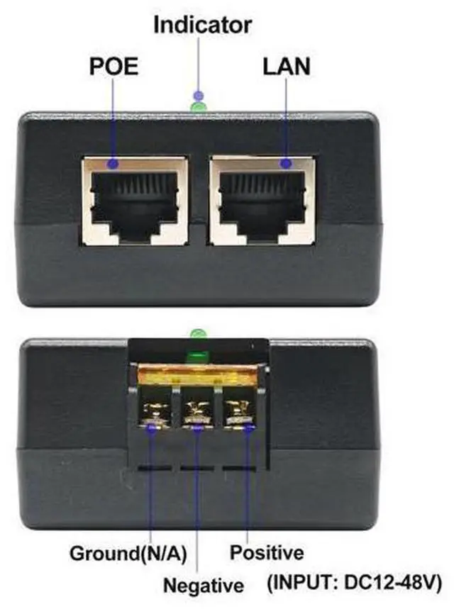 Alt view image 2 of 4 - 24V Gigabit POE Injector ^^ 12V/24V (12-48V) DC Input ^^ 24Volt 1A 24W DC PoE Out ^^ Passive Mode B Solar PoE Injector Adapter for Loco5AC,NS- EdgeRouterX,UniFi AC Lite,RP-5AC-G2, Force180/200/300