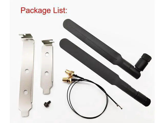 Alt view image 6 of 6 - WiFi 6E Antenna Tri-Band 6GHz 5GHz 2.4GHz RP-SMA Male + 10in U.FL MHF4 to RP SMA Female Extension Cable + Computer Back Slot Cover Bracket