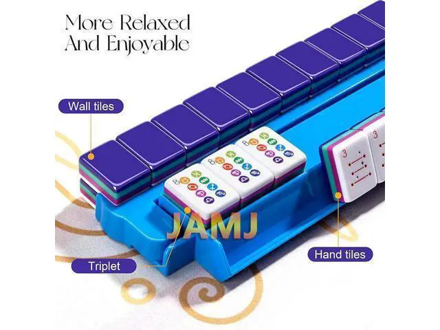 Alt view image 2 of 5 - Purple acrylic mahjong set with hand-crafted high-quality appearance, featuring top-notch crystal American-style digital mahjong.