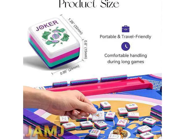 Alt view image 3 of 5 - Purple acrylic mahjong set with hand-crafted high-quality appearance, featuring top-notch crystal American-style digital mahjong.