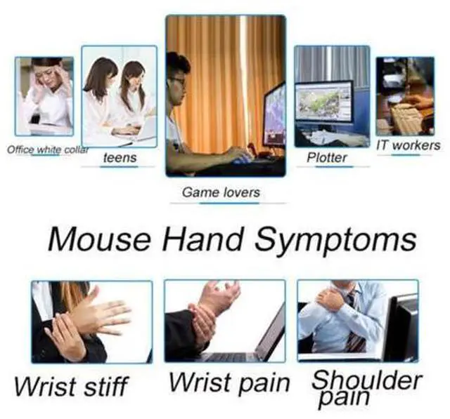 Alt view image 4 of 5 - Left Handed Mouse, Ergonomic 2.4GHz Vertical Optical Wireless Mouse with USB Receiver DPI (800/1200/1600) for PC Computer Laptop Macbooks,Cordless Mice Specially for Lefty Left-handers(black)