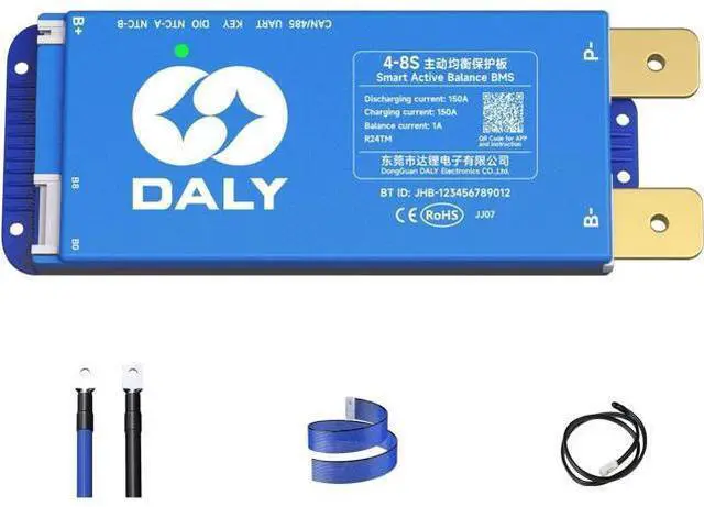 Main image of DALY Smart Active Balance BMS 150A 12V-24V 4S-8S Bluetooth incorporado con RS485 CAN placa de protección de batería PCB para batería Li-ion LifePO4 LTO