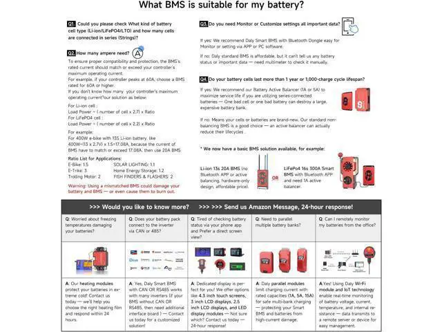 Alt view image 7 of 7 - DALY BMS 12V 4S 200A Balance 1A de celda activa BMS de equilibrio con módulo Bluetooth para batería LiFePO4 de 12 V, paquete de baterías RV Campers Boating Overlanding Home Energy