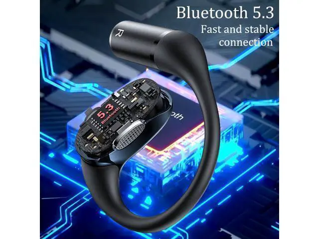 Alt view image 4 of 5 - Luisport Open Ear Headphones Open Ear Earbuds Over The Ear Headphones Wireless Blutooth Headphones Clip On Headphones Earbuds Running Headphones Workout Headphones (V49-Black)