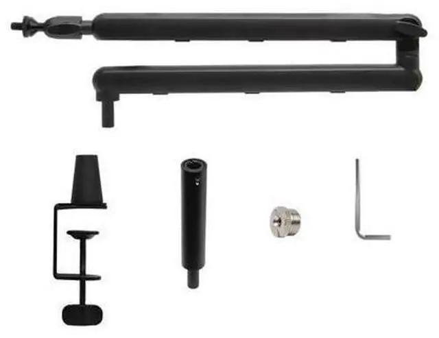 Main image of Microphone arm bracket for desktop live streaming, karaoke, microphone shake-proof, mobile phone and tablet, lazy person's universal folding aluminum stand Add - Raise the pole