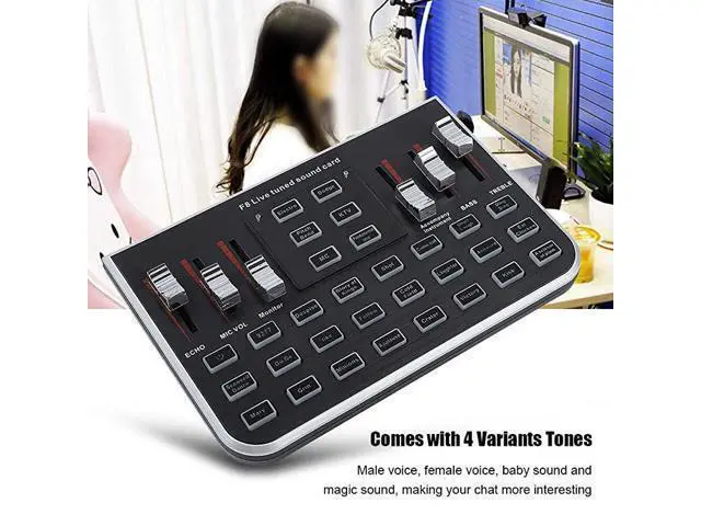 Alt view image 4 of 7 - External Sound Card,USB Live Sound Card,with 4 Modes,23 Special Effects,3D Surround Sound Card Voice Converter Device,Suitable for Mobile Phone Live Microphone Karaoke,Etc.
