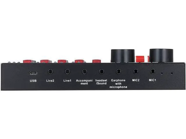 Alt view image 3 of 7 - Fesjoy Live Sound Card R8 Live Sound Card with Audio Cable USB Cable Sound Effects Dodge Mode Indicator Light for Computer