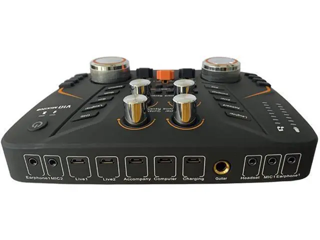 Alt view image 2 of 6 - ZHIERPIUS Sound Card, V10 Sound Card, Live Sound Card Microphone Audio Interface for Microphone and Karaoke for Microphone Podcast Mixer