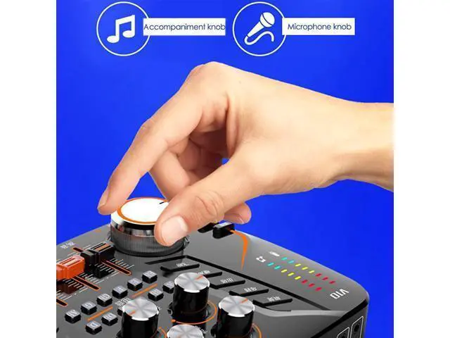 Alt view image 3 of 6 - ZHIERPIUS Sound Card, V10 Sound Card, Live Sound Card Microphone Audio Interface for Microphone and Karaoke for Microphone Podcast Mixer