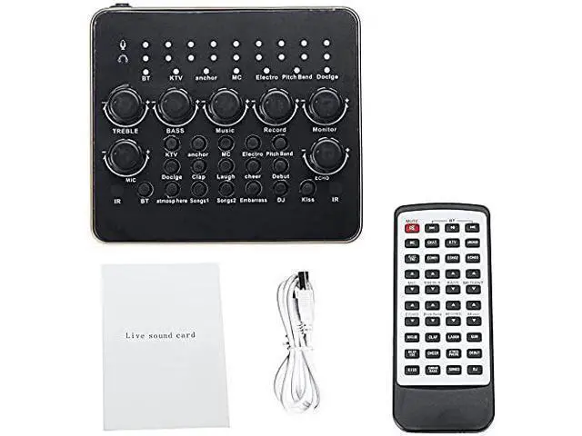 Alt view image 3 of 7 - Makeupart Live Sound Card, USB Singing Sound Card with Remote Controller, Portable Mini Sound Card Voice Changer Stereo Audio Mixer for Computer Mobile Phone Live Broadcast