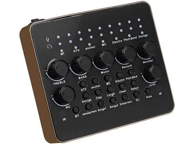 Alt view image 2 of 7 - Makeupart Live Sound Card, USB Singing Sound Card with Remote Controller, Portable Mini Sound Card Voice Changer Stereo Audio Mixer for Computer Mobile Phone Live Broadcast