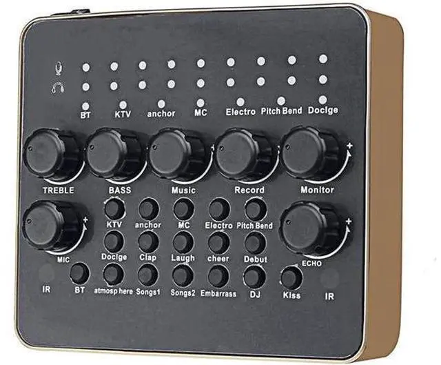 Main image of Makeupart Live Sound Card, USB Singing Sound Card with Remote Controller, Portable Mini Sound Card Voice Changer Stereo Audio Mixer for Computer Mobile Phone Live Broadcast