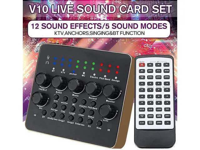 Alt view image 5 of 7 - Makeupart Live Sound Card, USB Singing Sound Card with Remote Controller, Portable Mini Sound Card Voice Changer Stereo Audio Mixer for Computer Mobile Phone Live Broadcast