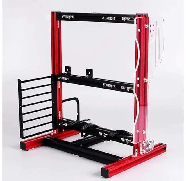 Main image of DIY Computer Motherboard Case Rack, Motherboard Chassis Set, Creative Personality ATX/M-ATX/ITX Open Air Frame Chassis Bracket , Vertical Overclocking Open Aluminum Frame Chassis Rack(Red)