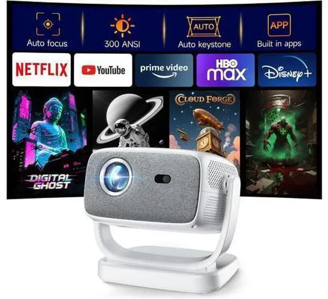 Main image of Projector auto focus projector projector with wifi and bluetooth Portable projector projector with speaker mini projector HDMI USB Compatible with TV Stick Xbox Laptop for Indoor, Outdoor